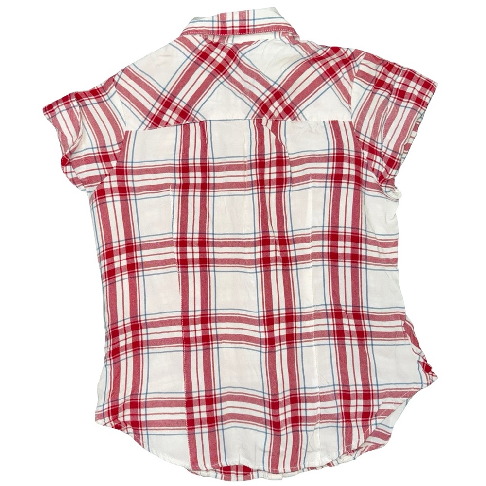 Harley Davidson Land of Liberty Pearl Snap Button-Up Red Plaid Women's shirt M - Picture 2 of 4